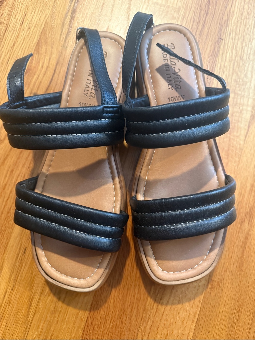Made in Italy Black Strap Sandals